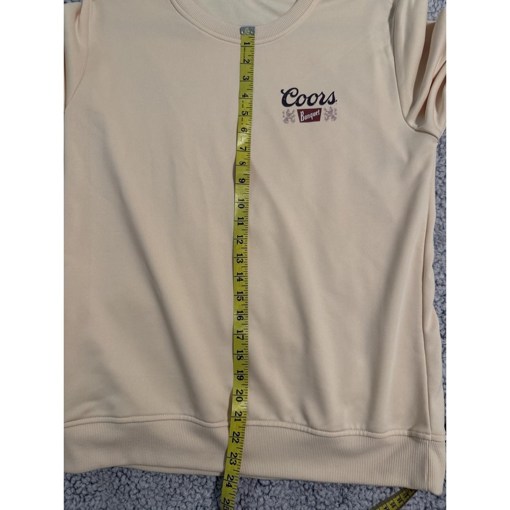 Coors Banquet Beer Graphic Sweatshirt Mens Medium Tan Golden Colorado Cowboy